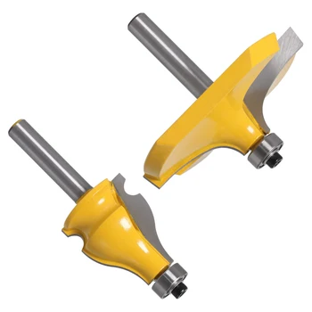 

2pcs 8MM Shank Armrest Mill Handrail Router Bits Set Wavy Flute Tenon Milling Cutter for Wood Woodworking Cutters