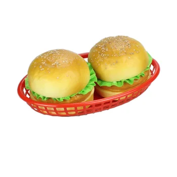 

6pcs Plastic Ellipse Basket Bread Basket French Fries Snacks Container for Home Kitchen (Assorted Color)