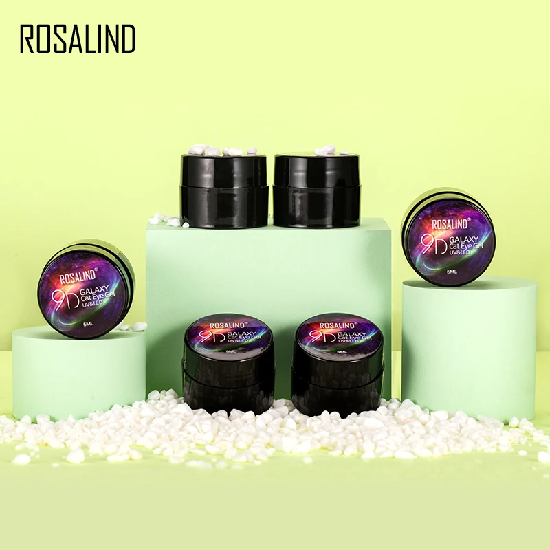 Гель лак для ногтей ROSALIND 9D кошачий глаз маникюрный набор гибридный базовый гель