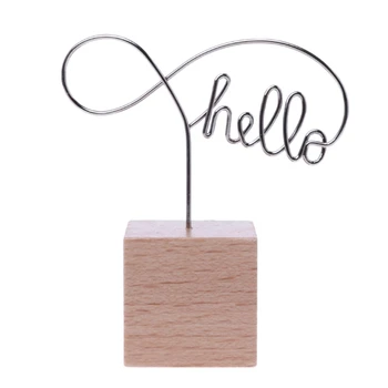 

Metal Words Wood Memo Clips Photo Holder Clamps Desktop Message Craft Stationery