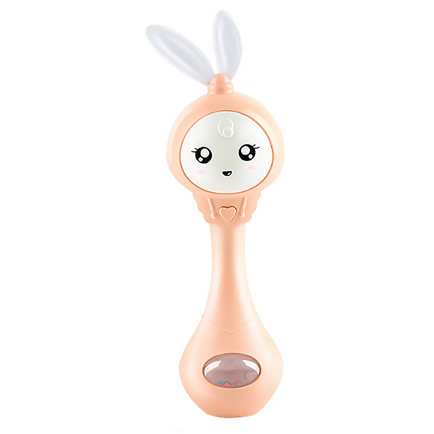 Baby Cartoon Rabbit Rattle Stick Handheld Teether Rattle Shaker Light Musical Rattle Teether Stick Grasping Hand Ring Bell Toy - Цвет: Orange