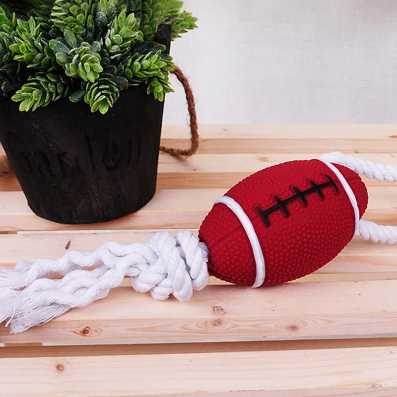 Pet Chew Toy Funny Dog Interactive Ball With Rope Knot Bite Resistant Non Toxic Chew Molar Dog Teeth Cleaning Toy