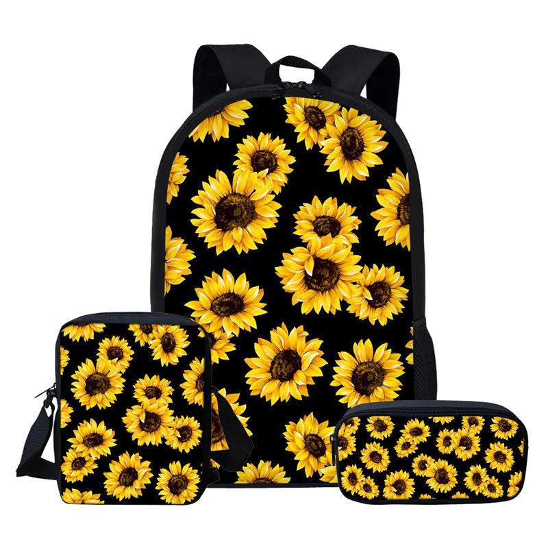 

Cute Sunflowers 3D Print Lightweight Backpacks Girls School Bags Set Kids Bookbags Children School Backpack mochila escolar