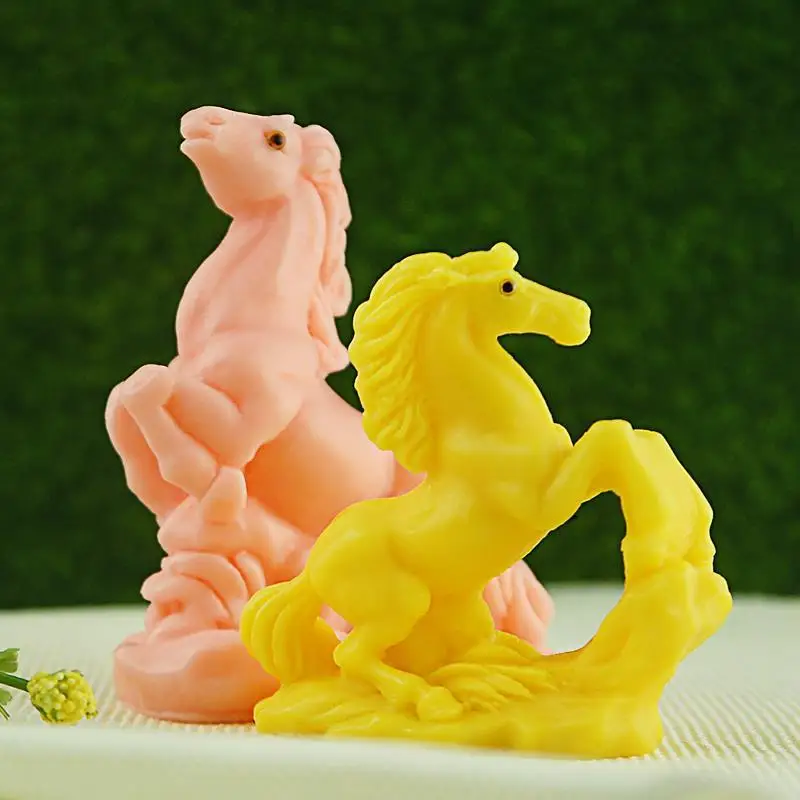 Jumping Horse Candle Silicone Candle Mold Carving Art Aromatherapy Plaster Home Decoration Mold Wedding Gift Handmade