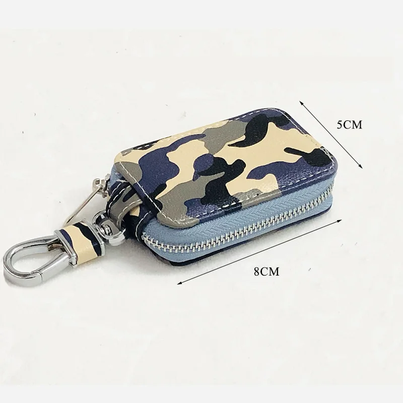 KUDIAN BEAR, камуфляжный узор, автомобильный кошелек для ключей, квадратный держатель для ключей на молнии, органайзер из искусственной кожи, брелки Porta Chave BIM017 PM49