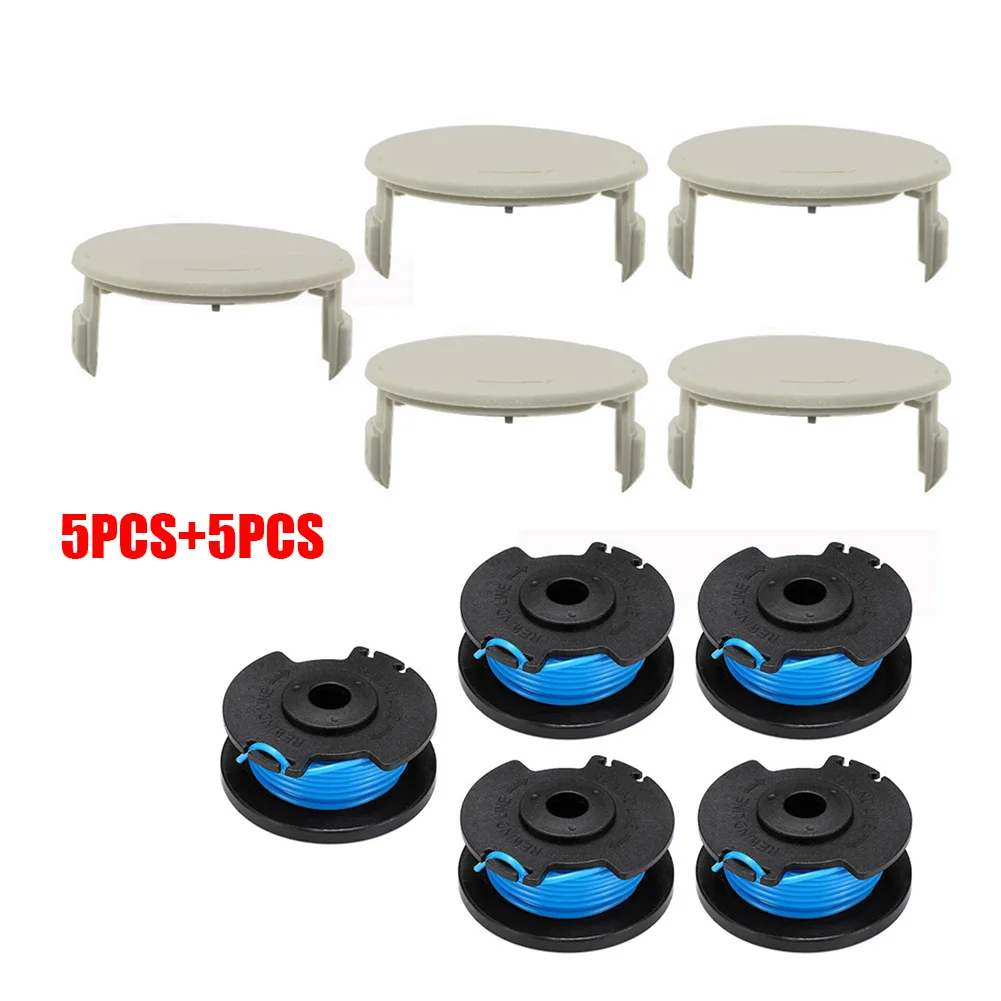 5 комплектов линии катушки + крышка крышки для Ryobi RAC124 RLT1830Li OLT1831S RLT1830H13 OLT1831 RLT183113