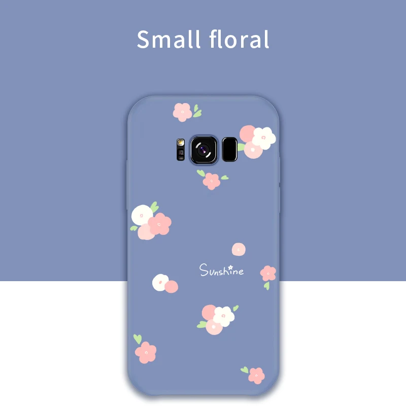 Жидкий силиконовый чехол для samsung Galaxy S8 S9 S10 Plus, милый мультяшный цветок, чехол-бампер для samsung Galaxy S9 S10 Funda Coque - Цвет: Small Floral