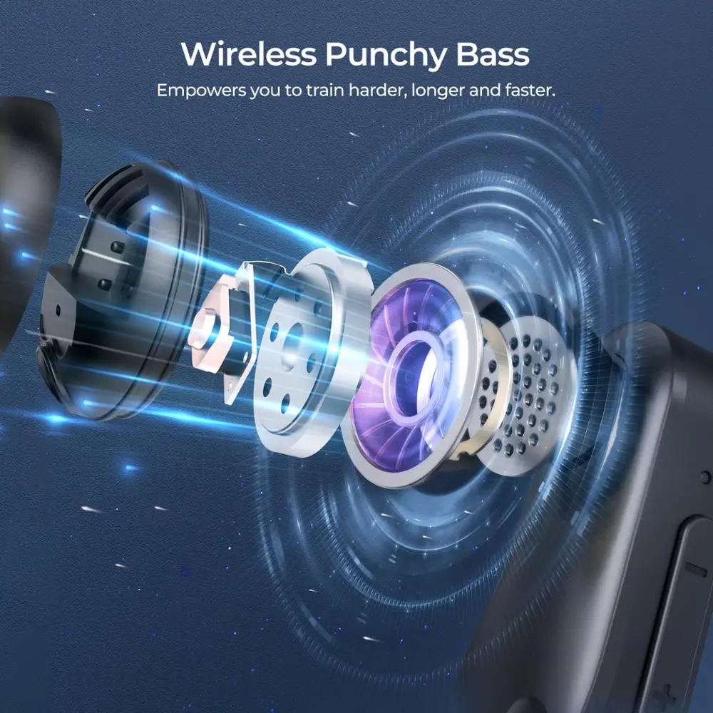Mpow Flame Solo Bluetooth 5.0 TWS Wireless Earbuds IPX7 Waterproof Touch Control Sports Earphones with ENC Noice Reduction Mic