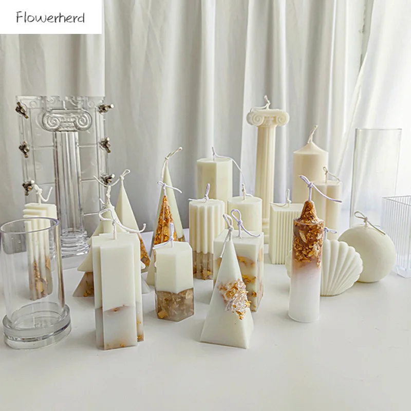 Candle Diy Mold Candle-Making-Molds Ice-Flower Columnar Acrylic Plastic Soy Embossed