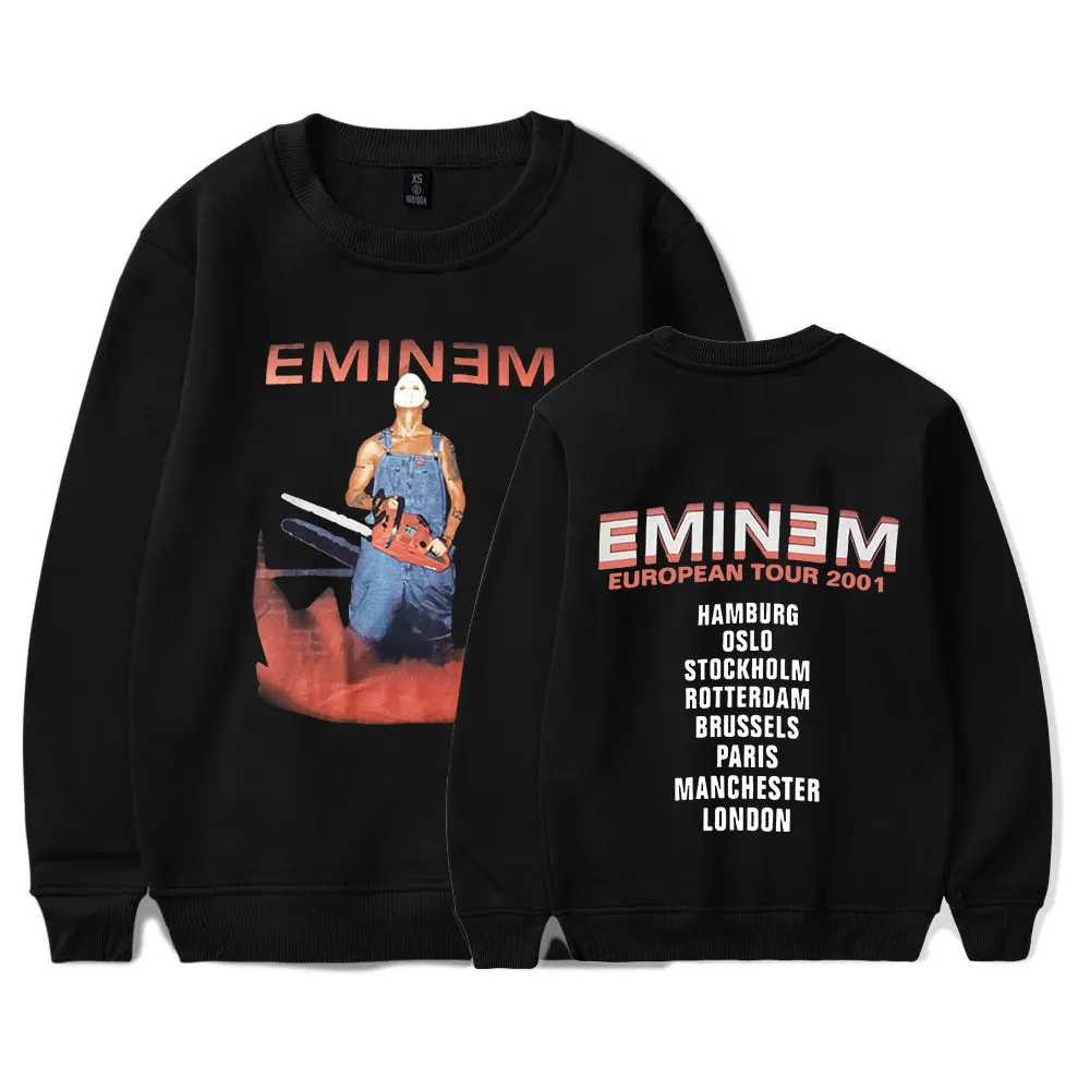 Толстовка Eminem с принтом в стиле 90-х годов свитшот круглым вырезом и длинным