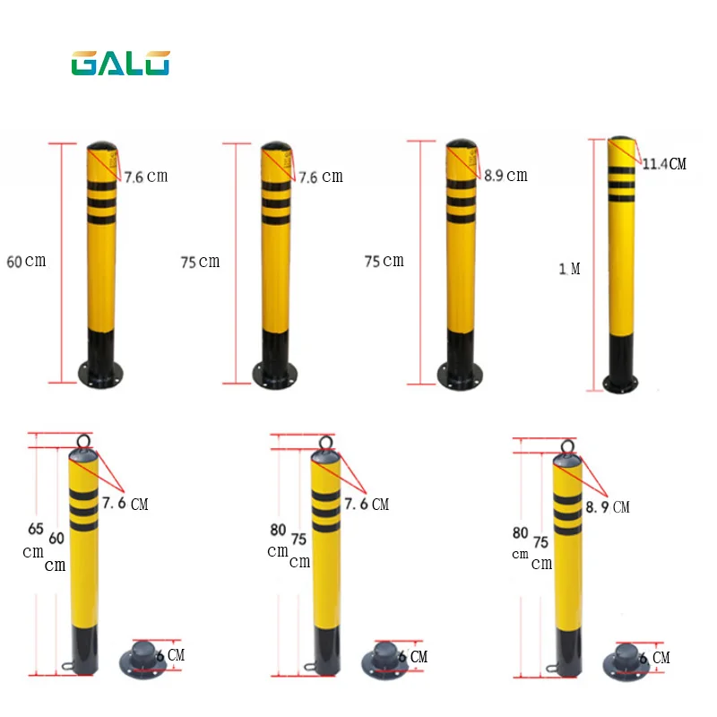 Стальная труба предупреждающая колонна парковочная стоянка фиксированная изоляция ворс парковочный замок колонна дорожная блокировка столбец столкновения дорожная предупреждающая колонна