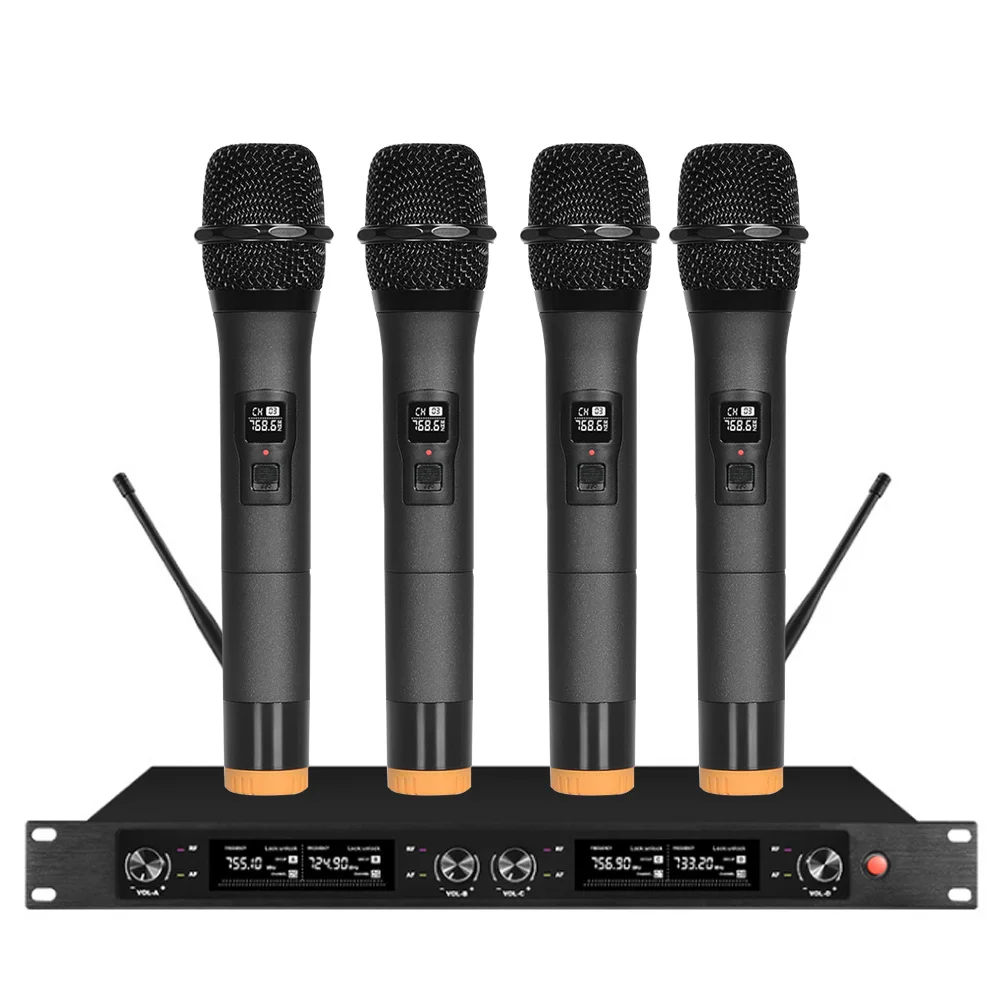 ORBAN Профессиональная Беспроводная микрофонная система UHF4 канальный ручной нагрудный конденсаторный микрофон гарнитура караоке микрофон студия SM58 mic - Цвет: Handheld microphone