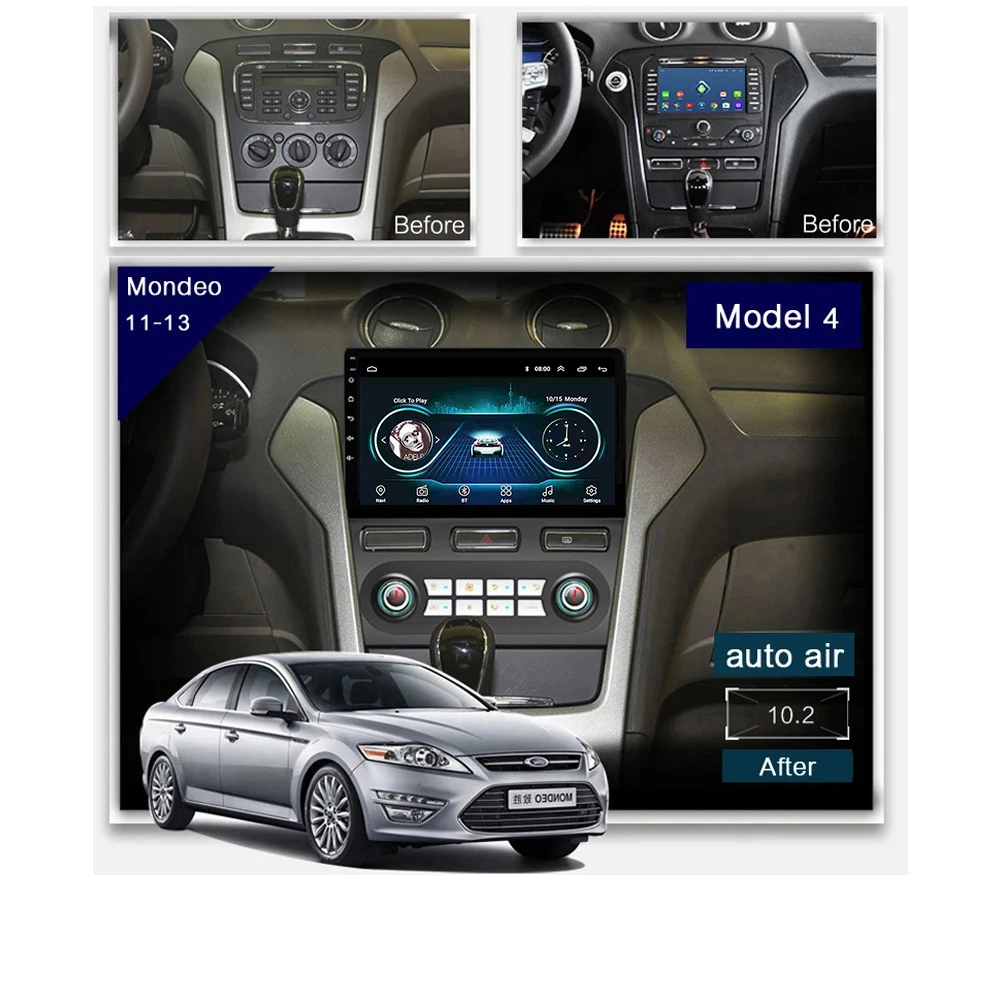 Автомобильный радиоприемник для Ford Mondeo 2007-2013 10 дюймов gps навигация Мультимедиа Видео Сенсорное Зеркало Ссылка