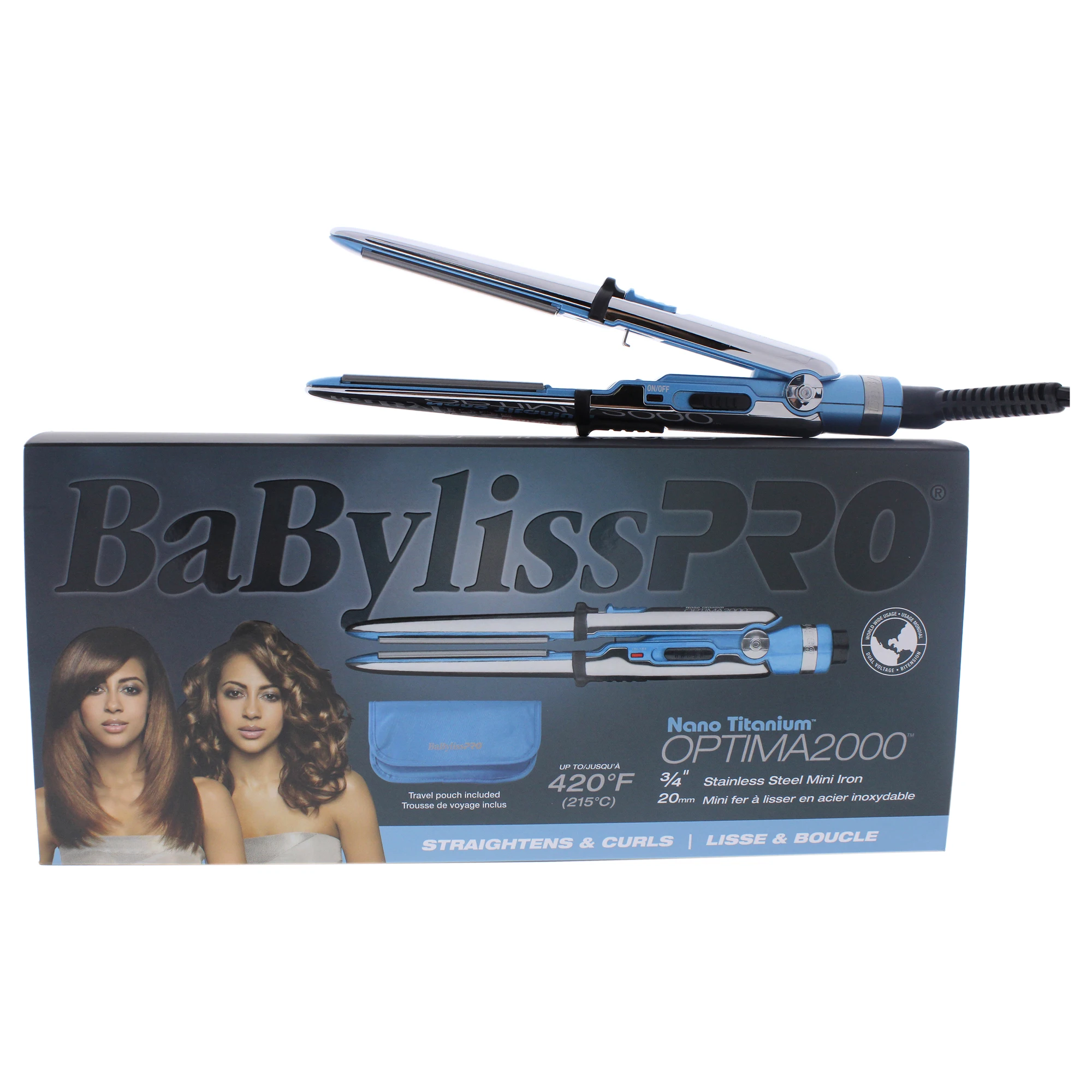 Babyliss Mini plancha plana de acero inoxidable, modelo BABSS2000C, Nano,  titanio, Optima 2000|Planchas de pelo| - AliExpress
