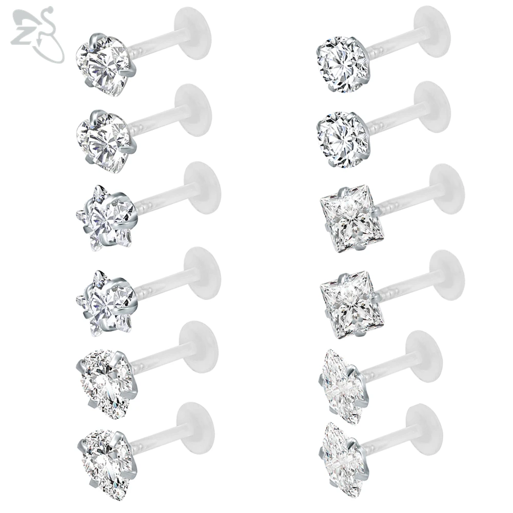 

ZS 200pcs nose stud and lip studs Body Piercing Jewelry