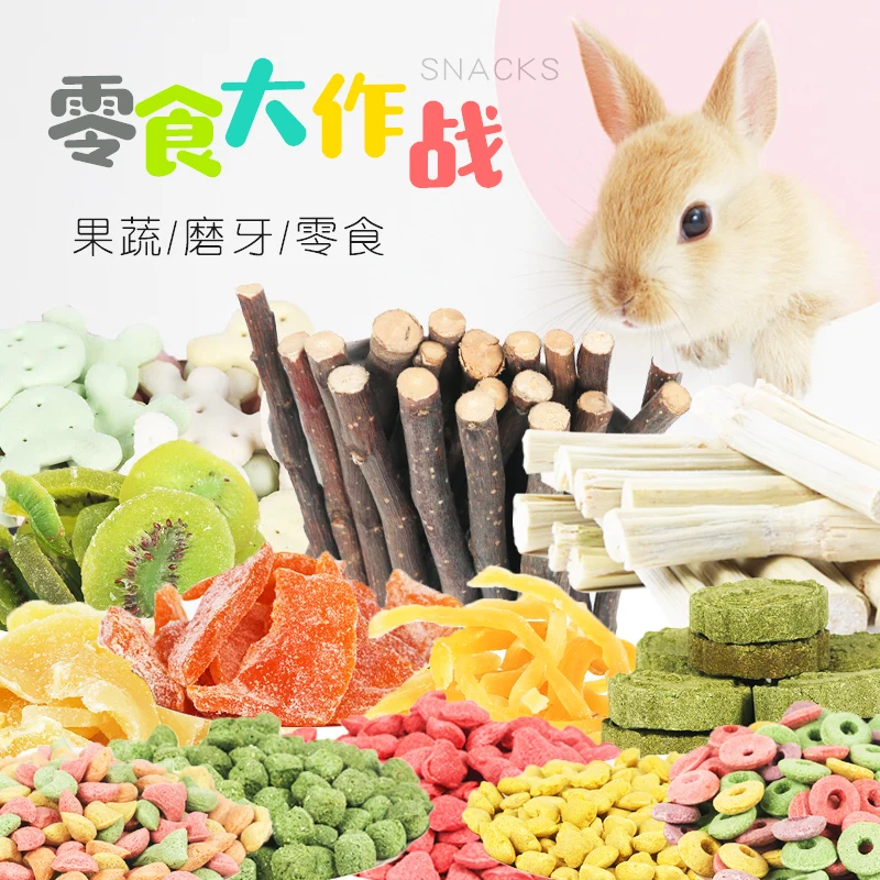 Pig-Set Snack Hamster Squirrel Rabbit Sweet Cat Meal Wood Apple-Branch String Molars-Stone