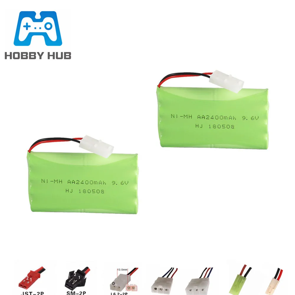 9.6 V 2400 Mah Ni-Mh Batteria Per I Giocattoli Di Rc Auto Barche Robot Pistole Treno Camion Aa Nimh 2400 Mah 9.6 V Battery Pack Per La Barca Del Rc 2 