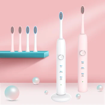 

2020 Smart Sonic Electric Toothbrush Rechargeable USB + 3 Replacement Heads Automatic Ultrasonic Teeth Tooth Brush Timer Fashion