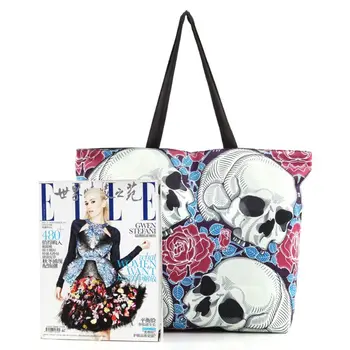 

Large Capacity Shopping Shoulder Bag Top Handle Purses Skull Design Handbags for Women Shoulder Tote Bags X7XC