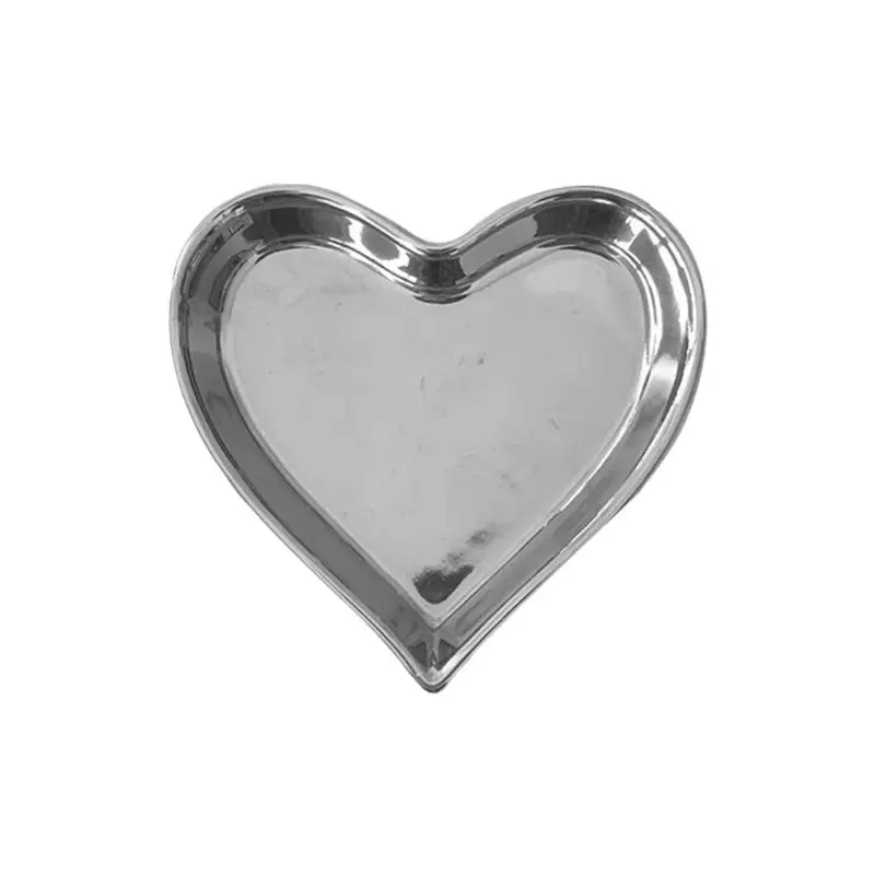 Керамическое кольцо в форме сердца, тарелка, брелок, держатель для домашнего фото, Декор, Свадебный, Рождественский подарок - Цвет: electroplated silver