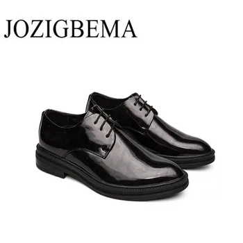 

Bright leather Pointed Toe Casual Men Shoes Fashion Men Business Flats Comfortable Office Men Dress Shoes Size 38-44