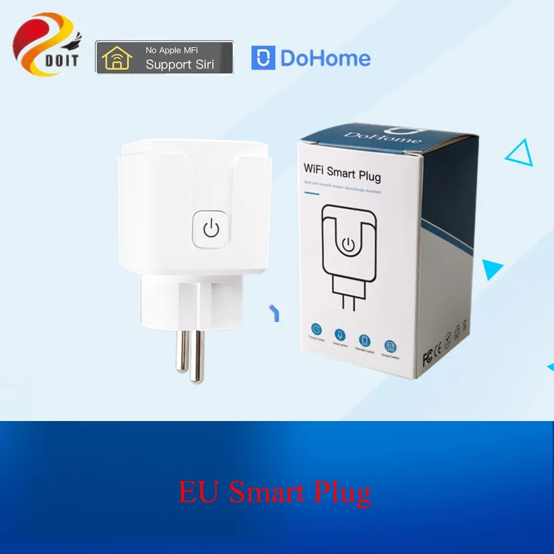 

Dohome EU Smart Plug Support Siri WIFI Socket Timer WiFi Outlet Remote Control Switch Voice Control Socket Alexa FCC