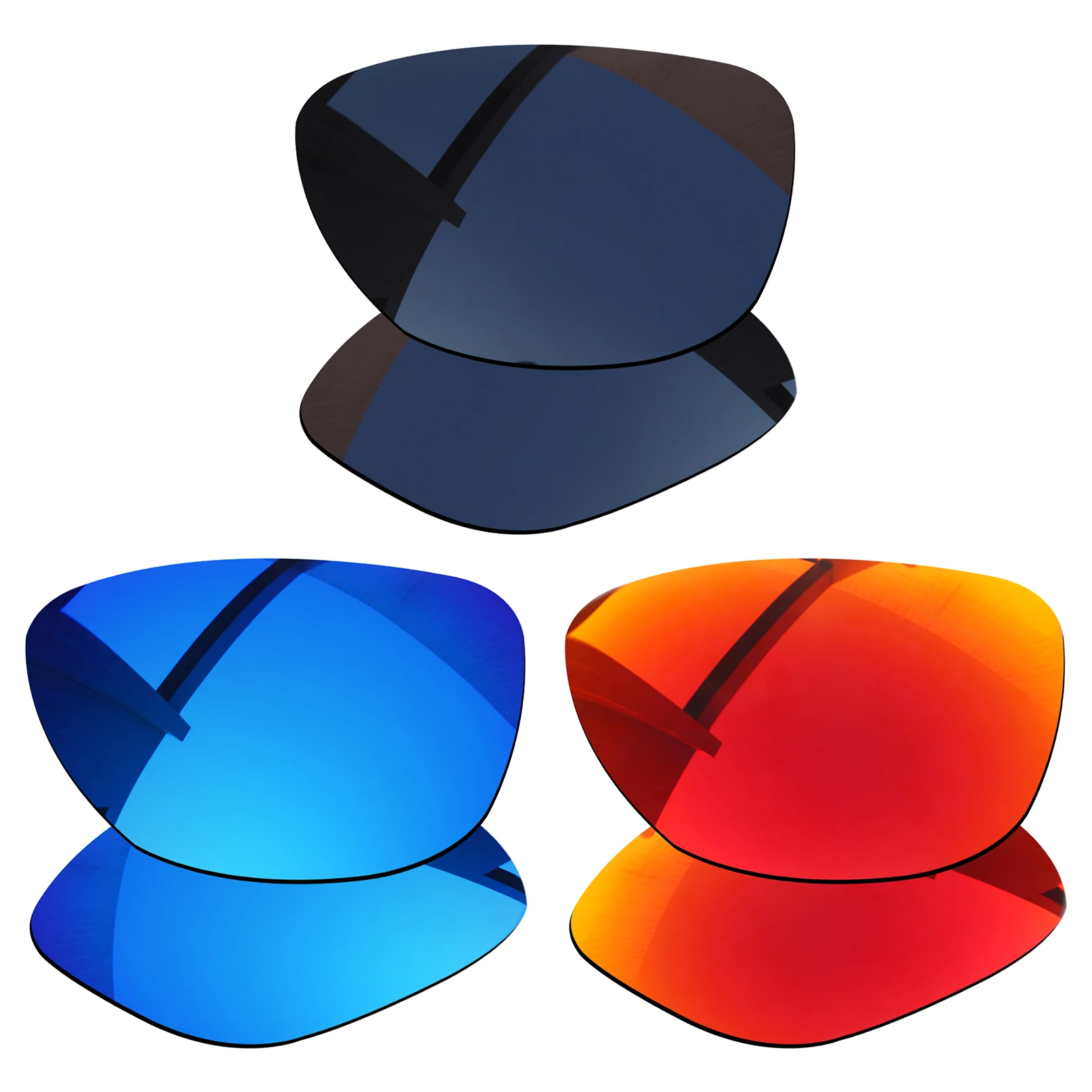 

Bsymbo 3 пары сменных поляризованных линз черного и зимнего цвета небесного и агата красного цвета для оправы Oakley питбуля OO9127