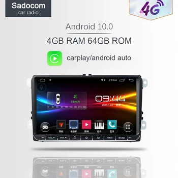 

4G LTE 9" Android 10.0 64GB 4GB RAM Car Audio DVD autoradio for VW Volkswagen SKODA GOLF 5 Golf 6 POLO PASSAT B5 B6 JETTA TIGUAN