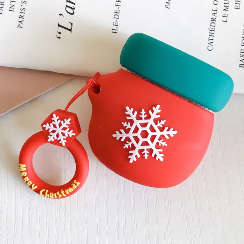 Милая Рождественская мультяшная гарнитура чехол для Apple Airpods 1 2 наушники силиконовый Санта Клаус защитный чехол для Airpods аксессуары - Цвет: Christmas bag