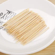 100 шт./кор. достойная бамбуковая зубочистка одноразовые натуральные зубочистки фрукты одиночные острые погремушки для младенцев Семейные принадлежности для ресторанов