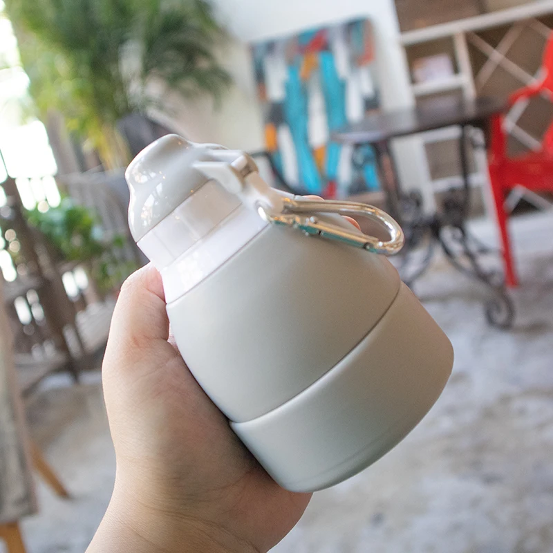500 мл наружная дорожная складная бутылка для воды силиконовая чашка мини
