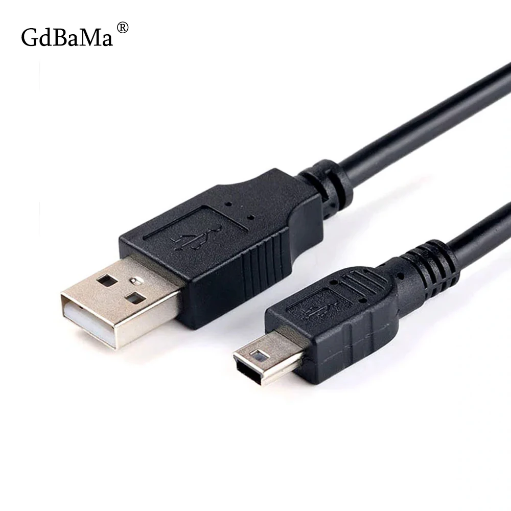 10 шт./лот 2.0A адаптер для передачи данных, для зарядки, USB кабель Mini 5 Pin шнур черный 0,8 м 1 м данных быстрое заряднеое устройство USB удлинители