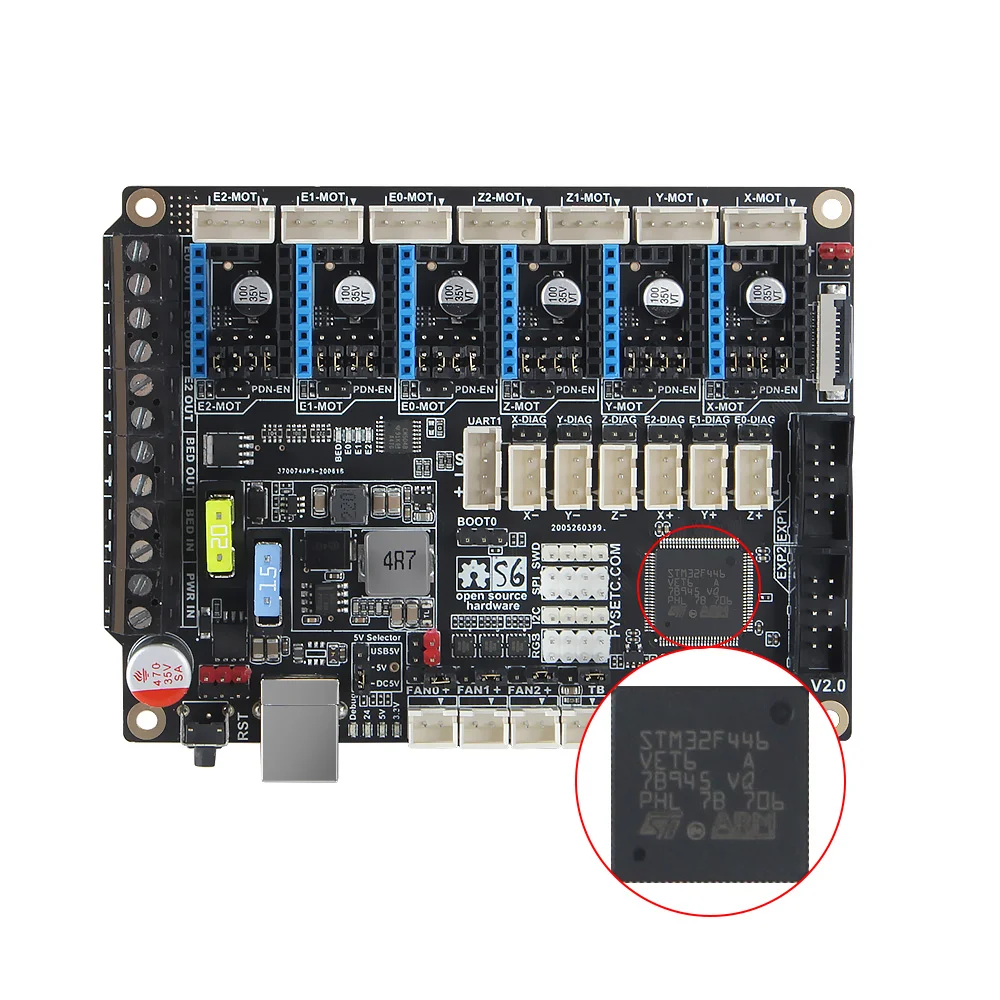 Suporte xh Connector Control Board s6 V2.1 32 Bit Board Drivers Tmc Uart Spi Flying Wire vs f6 V1.3 Skr V1.3 - Imagem 2
