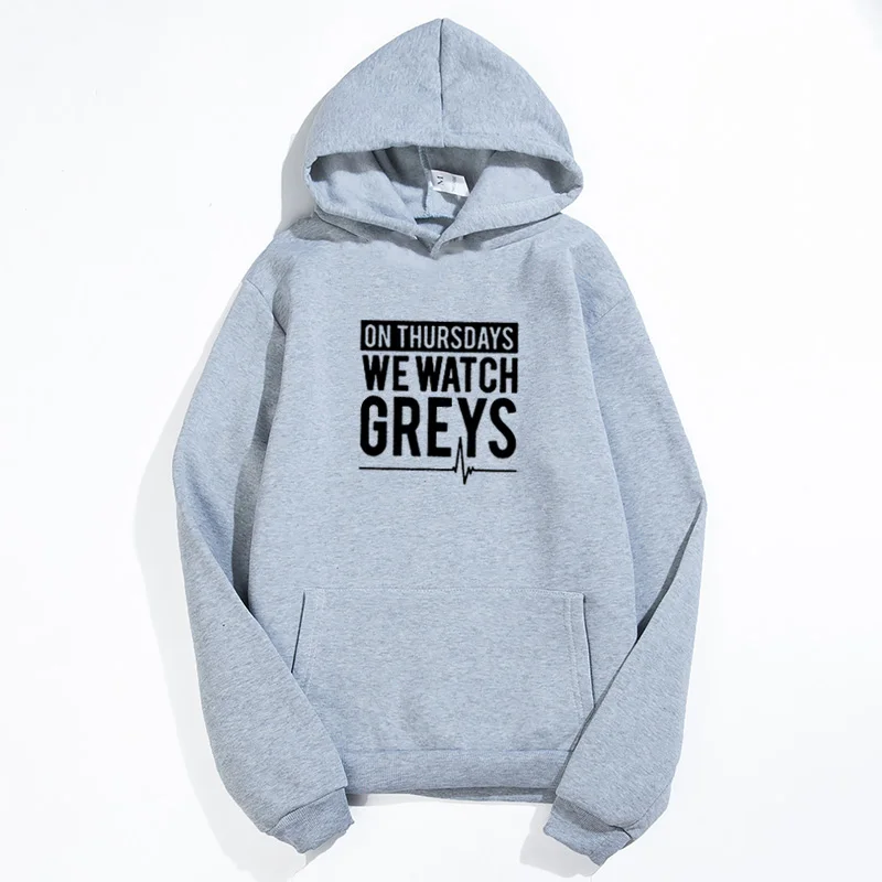 В thurday's We Watch Greys забавные толстовки для женщин, пуловер с принтом, флисовые толстовки для женщин, черные, белые толстовки, пальто, Топ