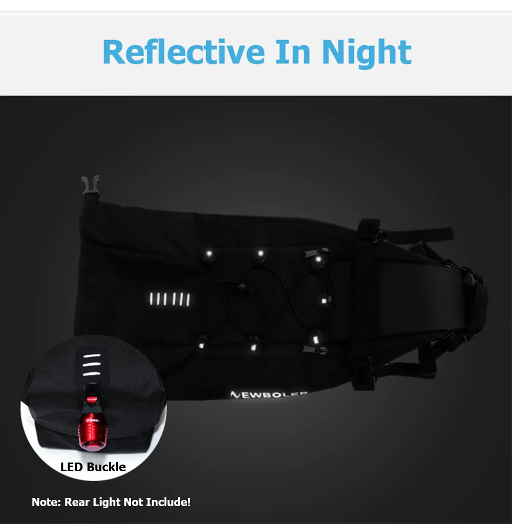 Bicycle Bag Large Capacity 8-10L Waterproof MTB Road Bike Saddle Bag Pannier Bike Seat Storage Rear Pack Bag Accessories BC0411 (8)