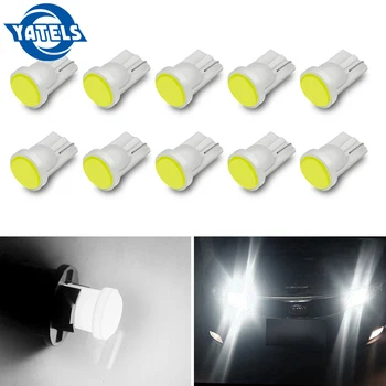 

10 PCS fashion car interior light LED T10 COB 8SMD W5W wedge door instrument side bulb headlight blue / white / red / powder 12V