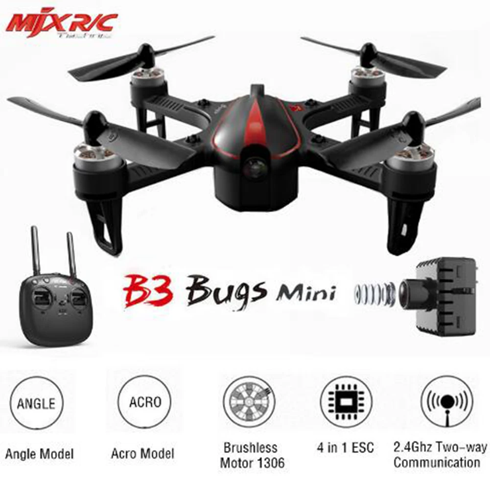MJX B3 Bugs 3 Мини RC Дрон Квадрокоптер бесщеточный с мотором 1306 2750KV 7,4 V 850mAh 45C батарея VS Bugs 3 Дрон Вертолет игрушка