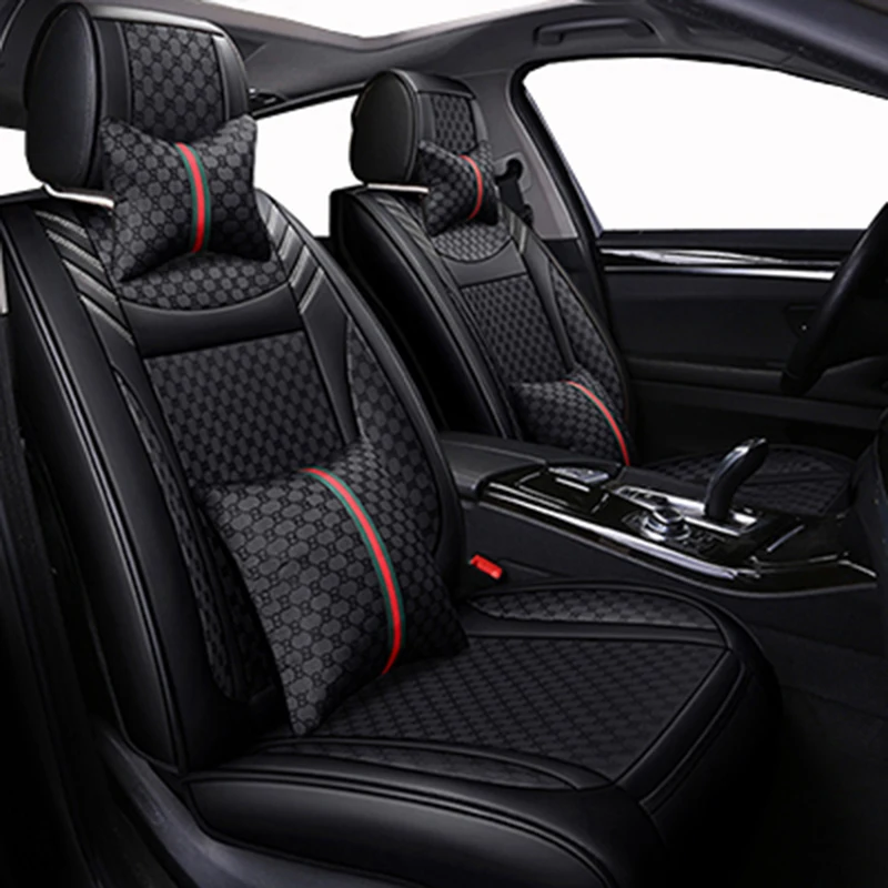 

leather plus Flax universal car seat cover for Skoda all model rapid superb yeti kodiaq octavia fabia auto accessories car seat