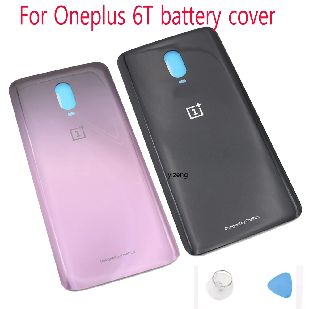Корпус для Oneplus 6T A6010 A6013 Стеклянная Крышка батарейного отсека Дверь смартфон