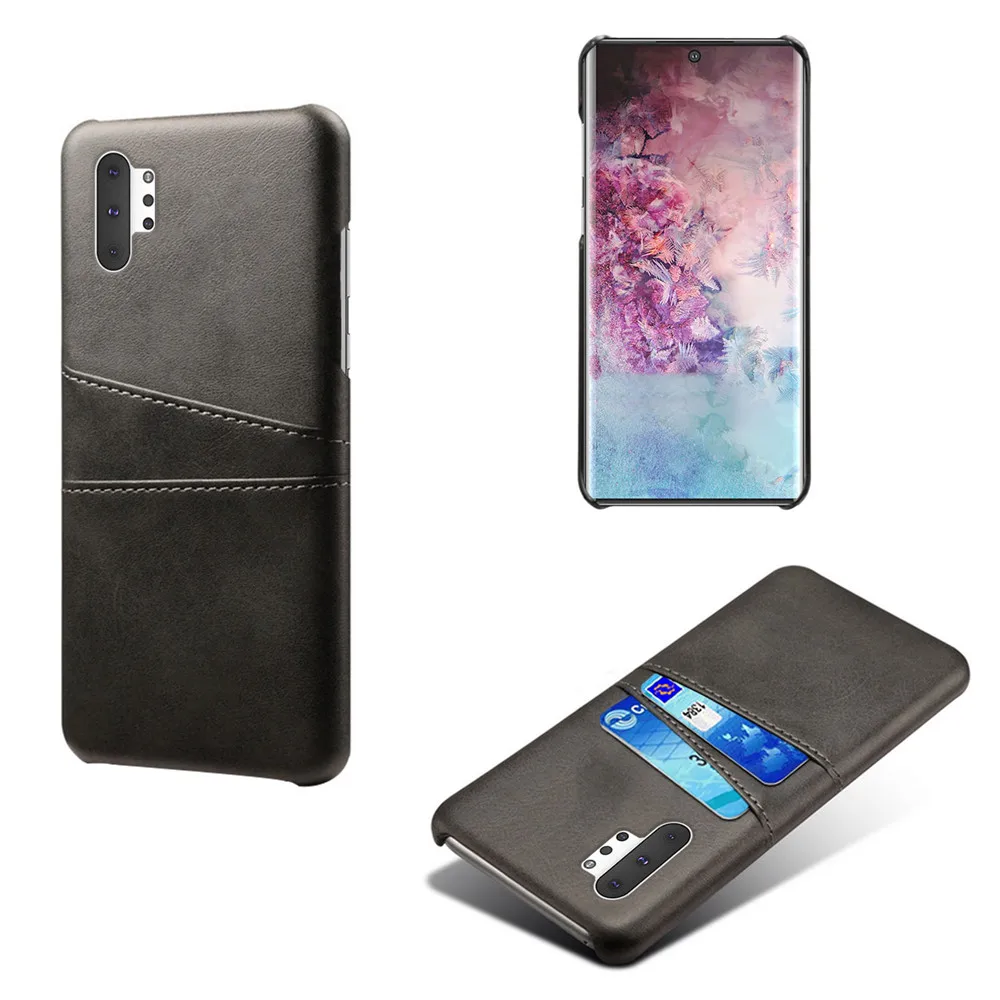 Для samsung Galaxy Note 10+ 5G S10 Plus 5G A80 A70 A50 A60 A30 A10E чехол карта PU кожаный бумажник чехол для samsung Note 10 M30 M20 - Цвет: Black