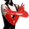 Guantes largos de dedo completo de cuero con falsa patente para mujer, traje de Cosplay para fiesta y club nocturno, 1 par ► Foto 2/5