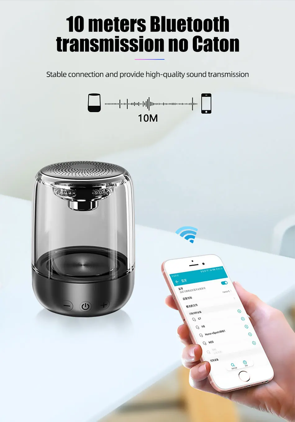 !ACCEZZ Bluetooth Speaker Portable Wireless Loudspeaker Waterproof Stereo Column Romantic Colorful LED Support TF Card with Mic (12)