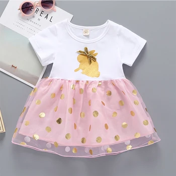 

2020 TALLOLY summer hot-selling children's and girls' bowknot cartoon printing net yarn printing dress hair rope