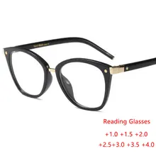 Черные очки кошачий глаз, прозрачные очки, оптическая оправа, роскошный бренд, модные очки для чтения, очки для женщин