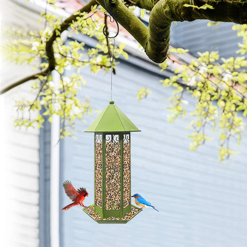 Metal Outdoor Birds Feeders Hanging Birds Feeding Device European and American Retro Style L9