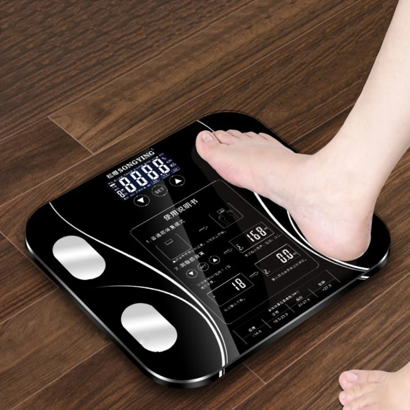 جديد اللمس زر الحمام وزن مقياس Lcd الذكية ميزان الجسم ميزان إلكتروني ذكي Bmi مقياس الدهون في الجسم التوازن دي الدقة Bathroom Scales Aliexpress