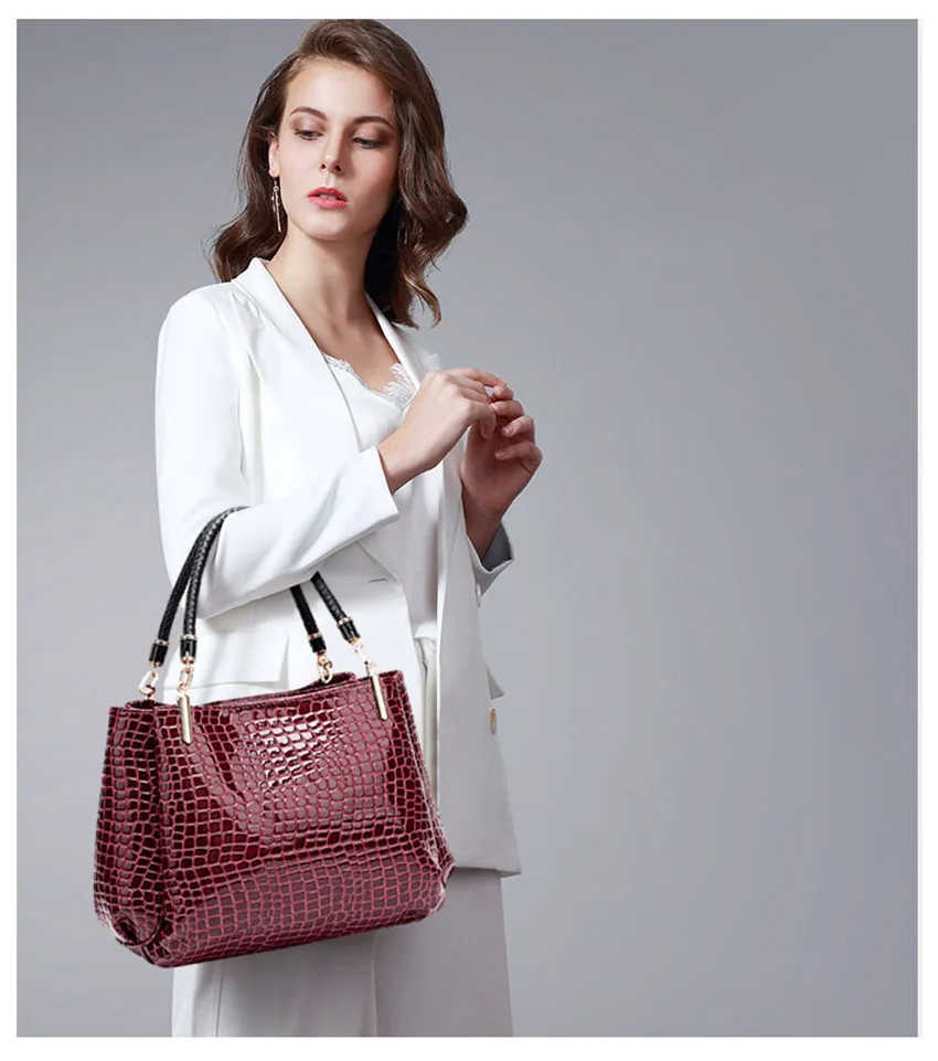 Новые Роскошные Сумки из искусственной кожи крокодила, женские сумки, дизайнерские сумки от известного бренда, женские сумки большой вместимости, сумки-шопперы для женщин