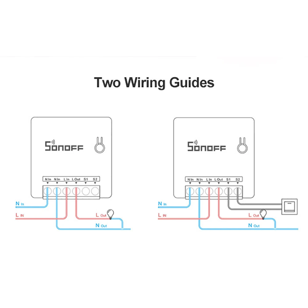 SONOFF Мини WiFi DIY умный переключатель дистанционного управления двухсторонний внешний переключатель совместим с Alexa Google Home Smart Switch