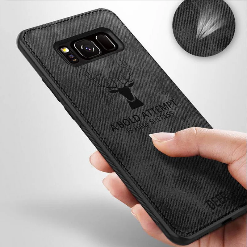 Тканевый чехол для samsung Galaxy S10 S10e e S9 S8 A7 A9 J4 J6 A6 A8 плюс Note 9 8 S7 край Холст Кожа Мягкий силиконовый чехол-накладка олень