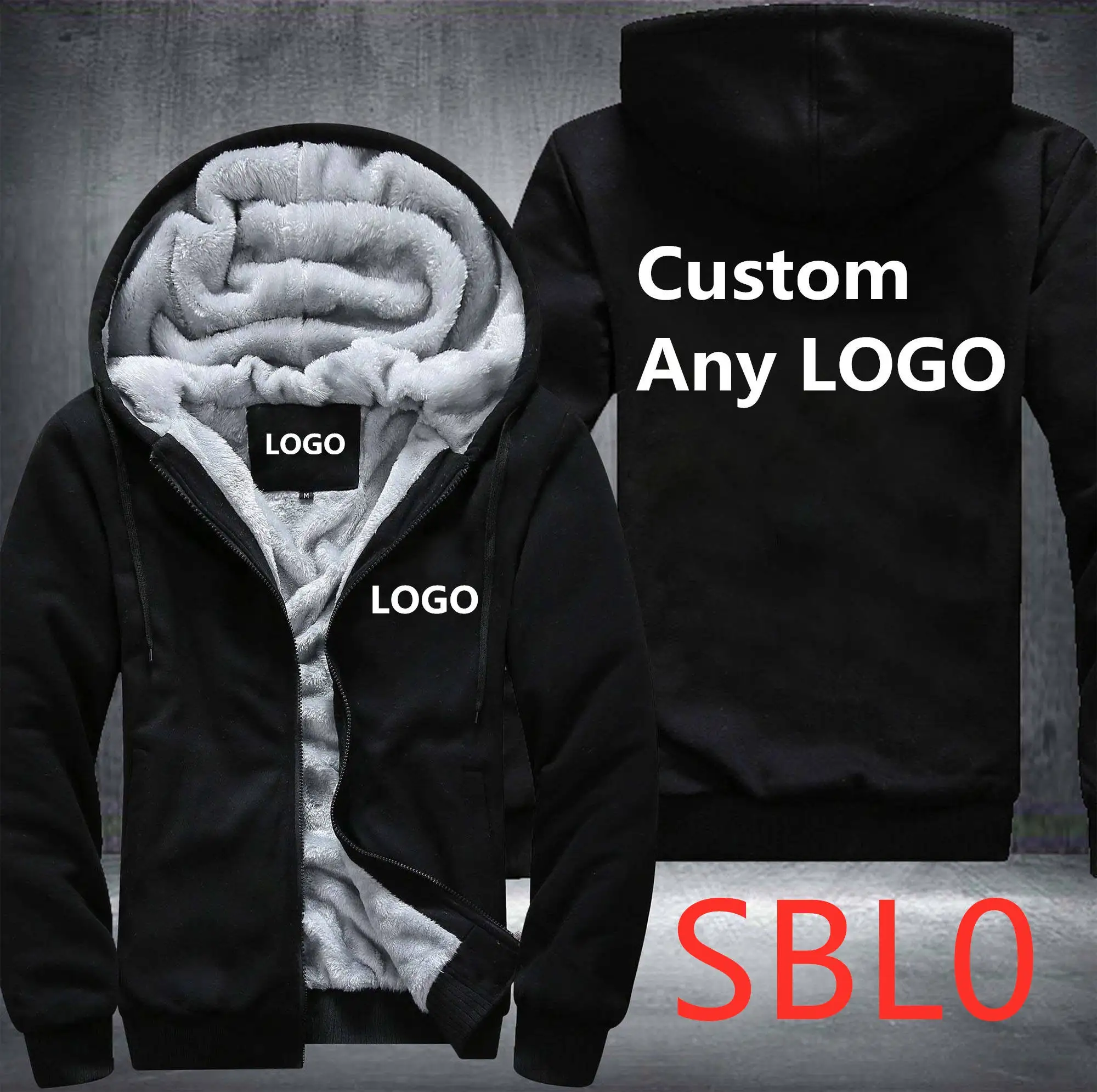 SBL0 мужские зимние новые толстовки мужские дикие теплые плюс бархат хлопок индивидуальный заказ Рок Высокое качество хип хоп модная трендовая верхняя одежда